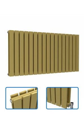 B&Q -  Flat Horizontal Coloured RadiatorMetallic Gold600mm X 1190mm DoubleBs En 442 Certified