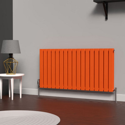 B&Q -  Flat Horizontal Coloured RadiatorSunburst Orange600mm X 1190mm (Double)