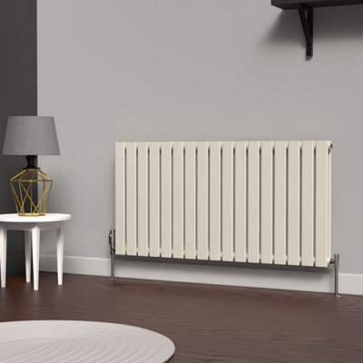 B&Q -  Flat Coloured Horizontal RadiatorStone White600mm X 1190mm (Double)