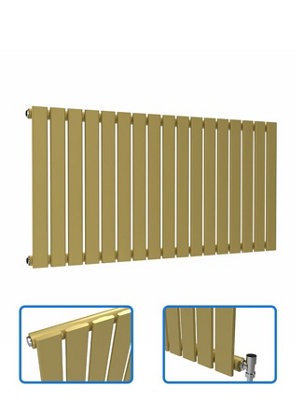 B&Q -  Flat Horizontal Coloured Radiator Metallic Gold 600mm X 1190mm (Single)