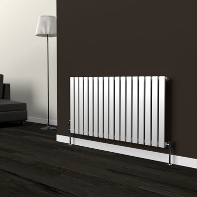 B&Q -  Flat Horizontal Coloured Radiator Metallic Silver 600mm X 1190mm (Single)