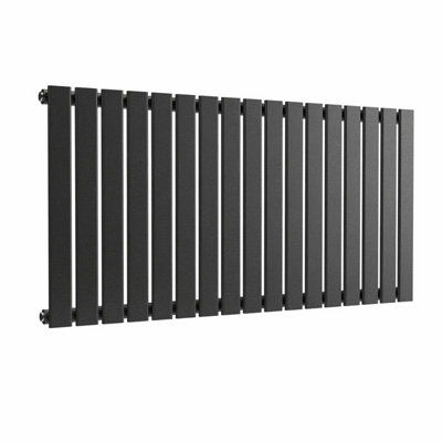 B&Q -  Flat Horizontal Radiator Pewter 600mm X 1190mm Single Panel2731 Btu (T50)