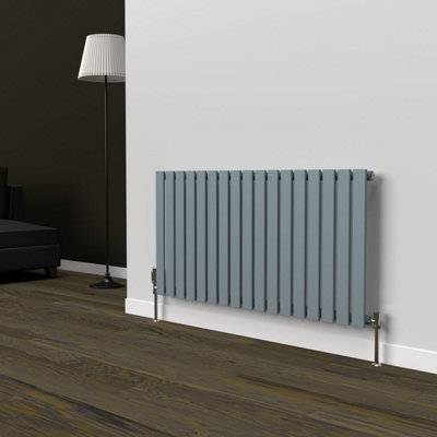 B&Q -  Flat Horizontal Coloured Radiator Pebble Grey 600mm X 1190mm (Single)