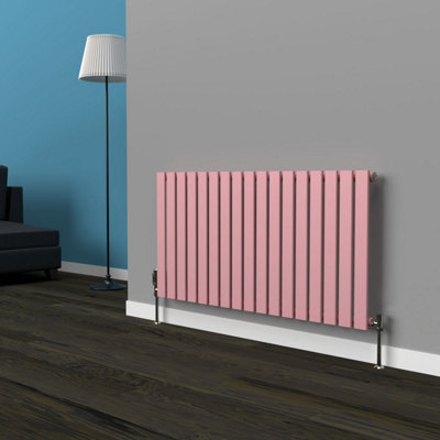 B&Q -  Flat Horizontal Coloured RadiatorPastel Pink600mm X 1190mm (Single)
