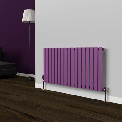 B&Q -  Flat Horizontal Coloured Radiator Pretty Plum Purple 600mm X 1190mm (Single)