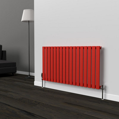 B&Q -  Flat Horizontal Coloured RadiatorPoppy Red600mm X 1190mm (Single)