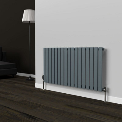 B&Q -  Flat Horizontal Coloured Radiator Slate Grey 600mm X 1190mm (Single)