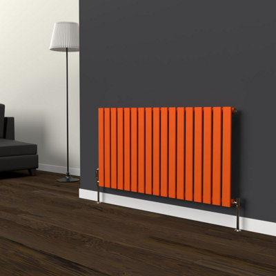 B&Q -  Flat Horizontal Coloured Radiator Sunburst Orange 600mm X 1190mm (Single)