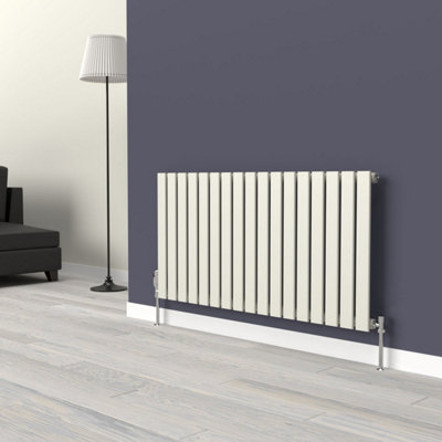 B&Q - Lux HeatFlat Horizontal Coloured RadiatorStone White600mm X 1190mm (Single)