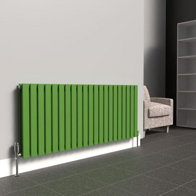 B&Q -  Flat Horizontal Coloured RadiatorApple Green600mm X 1470mm (Double)