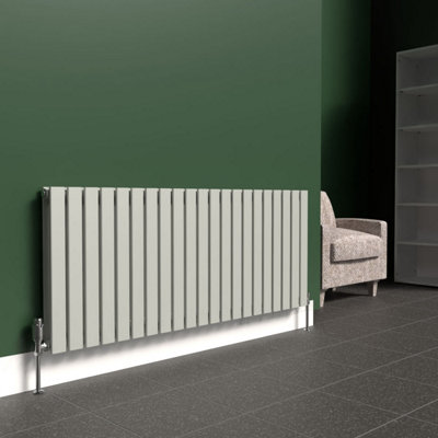 B&Q -  Flat Horizontal Coloured Radiator Dove Grey 600mm X 1470mm DoubleLux Flat-600-1470Ddg