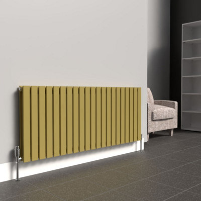 B&Q -  Flat Horizontal Coloured Radiator Metallic Gold 600mm X 1470mm DoubleLux Flat-600-1470D