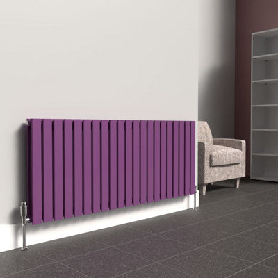 B&Q -  Flat Horizontal Coloured RadiatorPretty Plum Purple600mm X 1470mm DoubleLux Flat-600-1470Dppp
