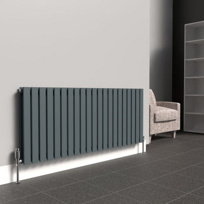 B&Q -  Flat Horizontal Coloured RadiatorSlate Grey600mm X 1470mm (Double)