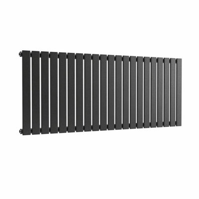 B&Q -  Flat Coloured Horizontal Radiator Pewter 600mm X 1470mm Single989W (3374 Btu)