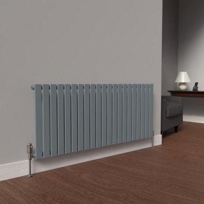 B&Q -  Flat Horizontal Coloured RadiatorPebble Grey600mm X 1470mmSingle.