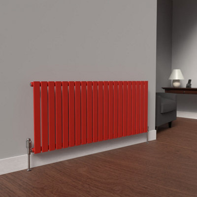 B&Q -  Flat Horizontal Coloured Radiator Poppy Red 600mm X 1470mmSingle.
