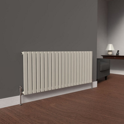 B&Q -  Flat Horizontal Coloured RadiatorStone White600mm X 1470mm (Single)