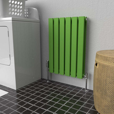 B&Q -  Flat Horizontal Coloured Radiator Apple Green 600mm X 420mm DoubleLux Flat-600-420Dag