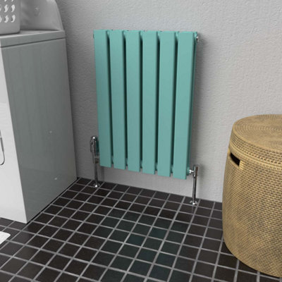 B&Q -  Flat Horizontal Coloured Radiator Light Aqua Green 600mm X 420mm DoubleMild Steel.