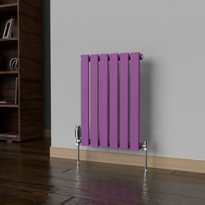B&Q -  Flat Horizontal Coloured Radiator Pretty Plum Purple 600mm X 420mm Single Panel.