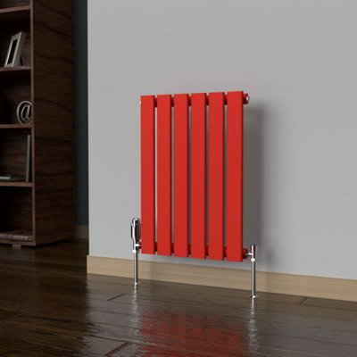 B&Q -  Flat Horizontal Coloured Radiator Poppy Red600mm X 420mm (Single)