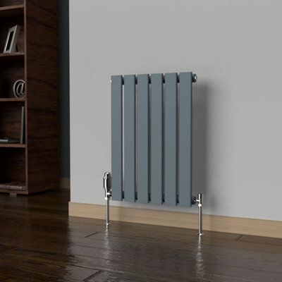 B&Q -  Flat Horizontal Coloured Radiator Slate Grey 600mm X 420mm Single282W (964 Btu)