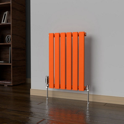 B&Q -  Flat Horizontal Coloured Radiator Sunburst Orange 600mm X 420mmSingle Panel.