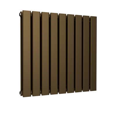 B&Q -  Flat Horizontal Radiator Antique Brass 600mm X 630mm DoubleDesigner Wall-Mounted Hydronic Radiator