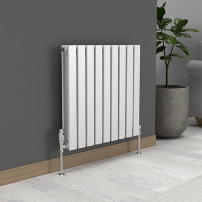 B&Q -  Flat Horizontal Coloured Radiator Metallic Silver 600mm X 630mm DoubleLux Flat-600-630Dms