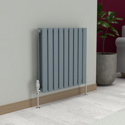 B&Q -  Flat Horizontal Coloured Radiator Pebble Grey 600mm X 630mm DoubleLux Flat-600-630Dpg