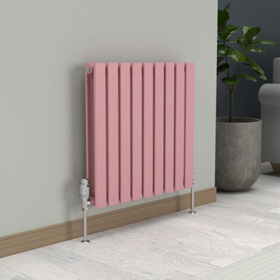 B&Q -  Flat Horizontal Coloured Radiator Pastel Pink 600mm X 630mm DoubleMild Steel.