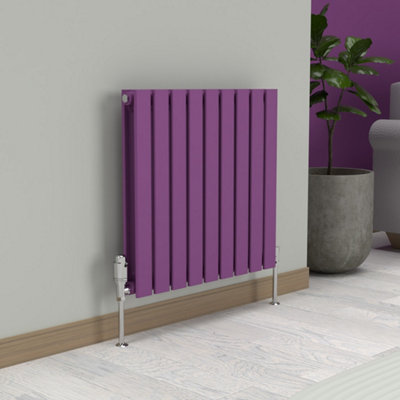 B&Q -  Flat Horizontal Coloured RadiatorPretty Plum Purple600mm X 630mm (Double)