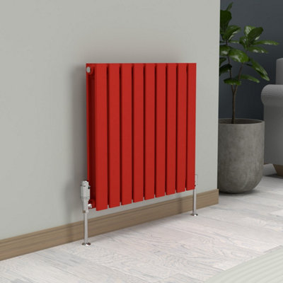 B&Q -  Flat Horizontal Coloured RadiatorPoppy Red600mm X 630mm (Double)