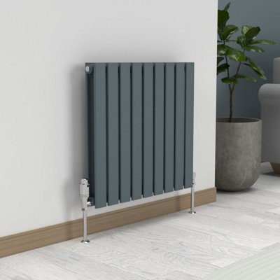 B&Q -  Flat Horizontal Coloured Radiator Slate Grey 600mm X 630mm DoubleLux Flat-600-630Dsg