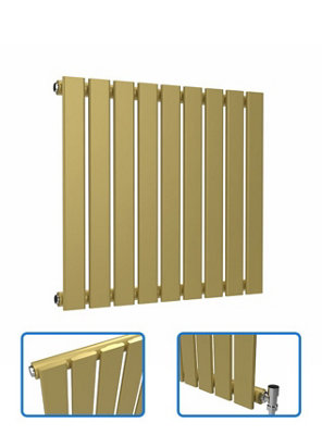 B&Q -  Flat Horizontal Coloured Radiator Metallic Gold 600mm X 630mm (Single)
