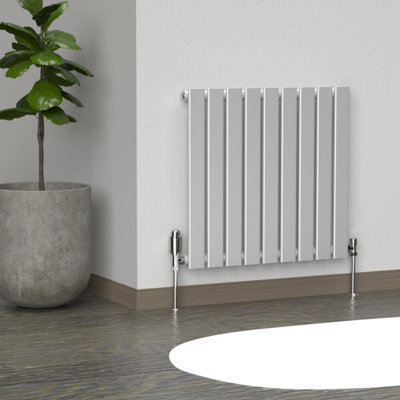 B&Q -  Flat Horizontal Coloured Radiator Metallic Silver 600mm X 630mm SingleLux Flat-600-630S
