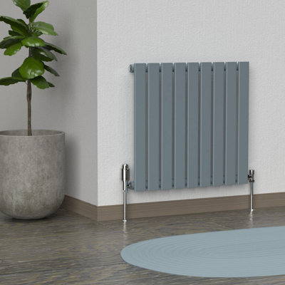 B&Q -  Flat Horizontal Coloured RadiatorPebble Grey600mm H X 630mm WSingle PanelLux Flat-600-630Spg