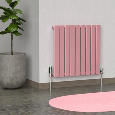 B&Q -  Flat Horizontal Coloured Radiator Pastel Pink600mm X 630mm (Single)