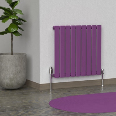 B&Q -  Flat Horizontal Coloured RadiatorPretty Plum Purple600mm H X 630mm W (Single)