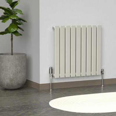 B&Q -  Flat Horizontal Coloured Radiator Stone White 600mm X 630mm Single