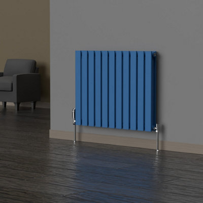 B&Q -  Flat Horizontal Coloured Radiator Galaxy Blue 600mm X 770mm DoubleMild Steel947W.