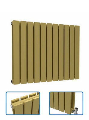 B&Q -  Flat Horizontal Coloured RadiatorMetallic Gold 600mm X 770mm DoubleLux Flat-600-770Dmg