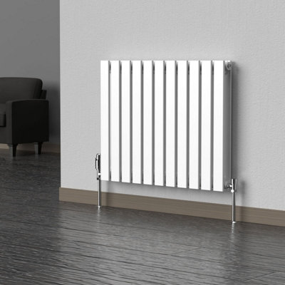 B&Q -  Flat Horizontal Coloured Radiator Metallic Silver 600mm X 770mm DoubleLux Flat-600-770D