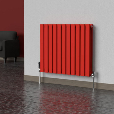 B&Q -  Flat Horizontal Coloured Radiator Poppy Red 600mm X 770mm DoubleLux Flat-600-770Dpr