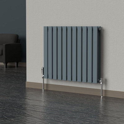 B&Q -  Flat Horizontal Coloured Radiator Slate Grey 600mm X 770mm DoubleLux Flat-600-770Dsg