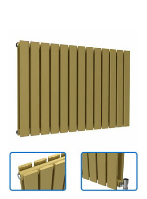 B&Q -  Flat Horizontal Coloured Radiator Metallic Gold 600mm X 910mm DoubleLux Flat-600-910Dmg