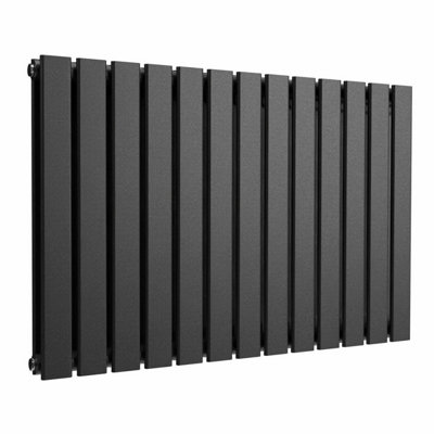 B&Q -  Flat Horizontal Radiator Pewter 600mm X 910mm Double Panel1119W (3817 Btu).