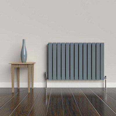 B&Q -  Flat Horizontal Coloured RadiatorPebble Grey600mm X 910mm (Double)