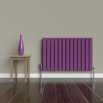 B&Q -  Flat Horizontal Coloured Radiator Pretty Plum Purple 600mm X 910mm Double